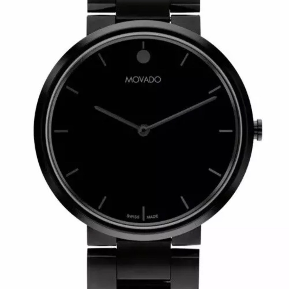 Movado Black Stainless Steel Watch